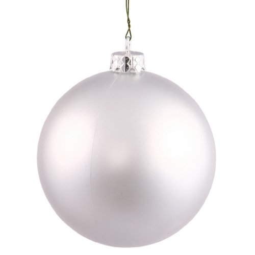 Vickerman Christmas Trees N592507DMV Ball UV Drilled Cap Ornament, 250mm, Silver
