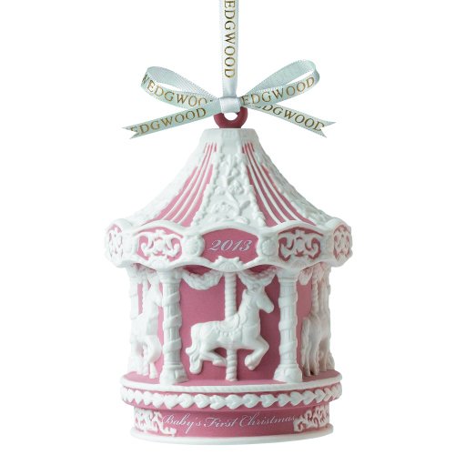 Wedgwood 2013 Baby’s 1st Christmas Pink Carousel Figurine