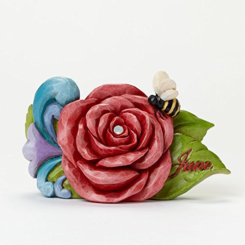 Jim Shore Heartwood Creek June Rose with Pearl Birthday Flower Collection