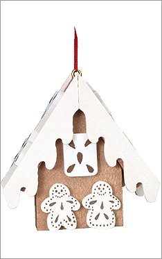 Christian Ulbricht Brown Gingerbread Frosted House Ornament