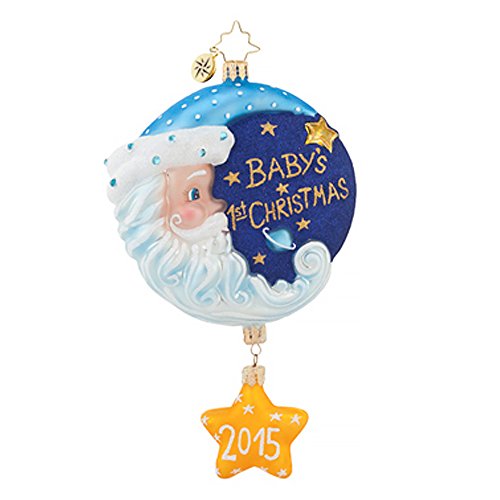 Christopher Radko Sleepytime Santa Blue 2015 Dated Baby’s First Christmas Ornament