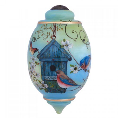 Ne Qwa As for Me and My House Hand Painted Glass Ornament