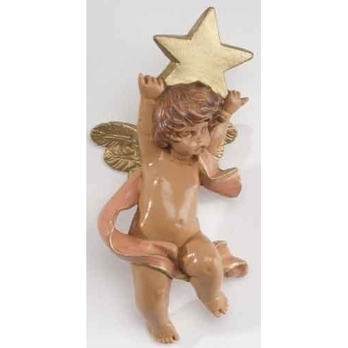 Pack of 4 Fontanini 5″ Cherub with Star Christmas Ornaments for Personalization