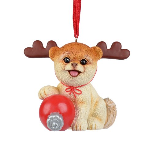 Department 56 Presents Boo The World’s Cutest Dog with Antlers Ornament, 2.5-Inch