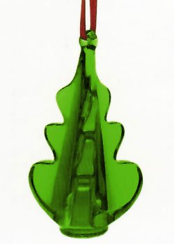 Baccarat Crystal Green Twist Chirstmas Tree Ornament