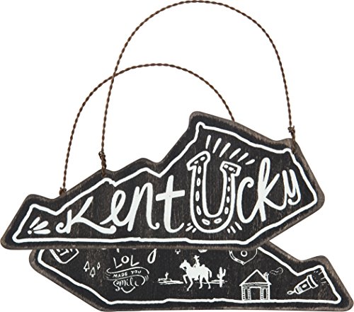 Primitves By Kathy Kentucky Wooden Hanging Sign Ornament