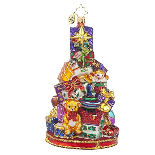 Christopher Radko Glorious Gift-stack Glass Christmas Ornament – 6.5″h.