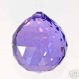 40mm Vintage Crystal Purple Feng Shui Ball