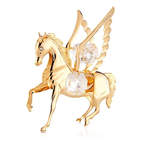 24k Gold Plated Pegasus Ornament Made with Swarovski Elements Crystals By Charming Temptations