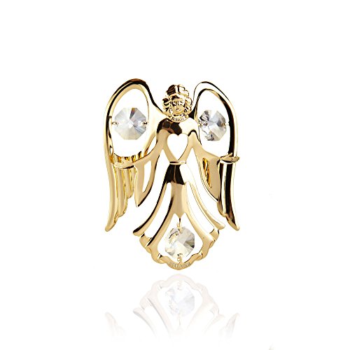 24k Gold Plated Guardian Angel Ornament with Swarovski Elements Crystals By Charming Temptations