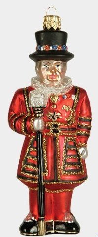 Beefeater Tower of London Guard Guardian Polish Glass Christmas Ornament
