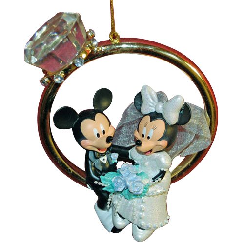Disney Mickey & Minnie Wedding Ring Ornament