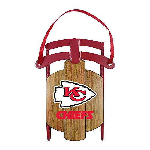 Kansas City Chiefs Official NFL 3.5 inch Metal Sled Christmas Ornament