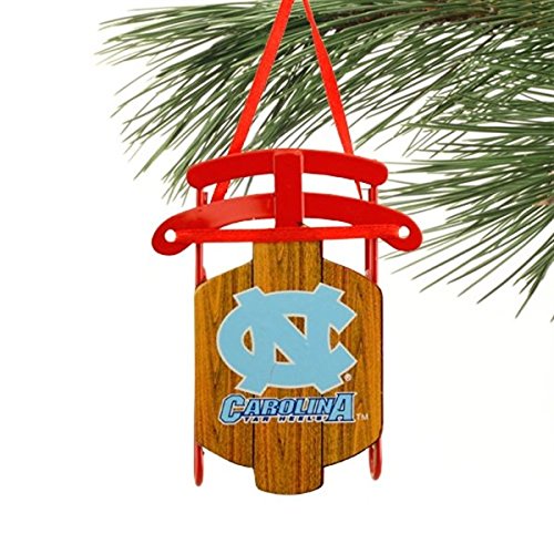 North Carolina Tar Heels Official NCAA 3.5 inch Metal Sled Christmas Ornament by Topperscot