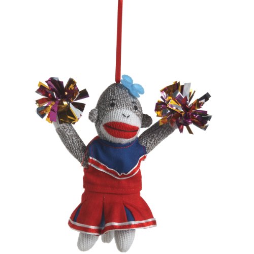 Sock Monkey Cheerleader Ornament