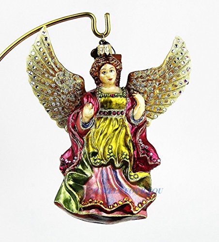 JAY STRONGWATER NATIVITY ANGEL FULL COLOR GLASS CHRISTMAS ORNAMENT NEW BOX