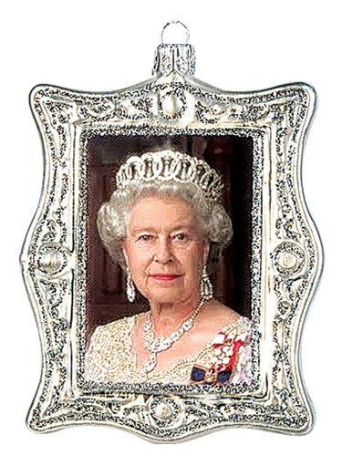 Queen Elizabeth II Diamond Jubilee Portrait Polish Glass Christmas Ornament