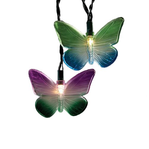 Kurt Adler UL1141 Multi-Colored Butterfly Light Set, 10 Light