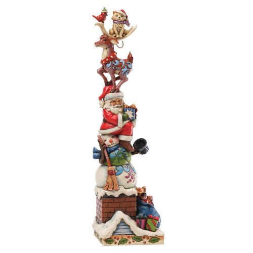 Jim Shore for Enesco Heartwood Creek Holiday Friends on The Rooftop Figurine, 12.5-Inch