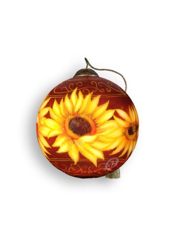 Ne’Qwa Art Sunflowers – Glass Ornament Hand-Painted 611-NEQ