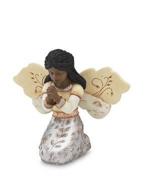 Elements In Faith Ebony Angel Figurine by Pavilion, 3-1/2-Inch, Praying