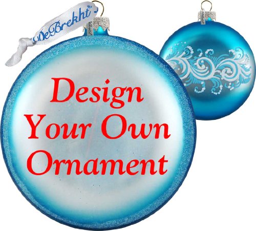 Personalize your photo on Original Handcrafted GLASS Ornament (ROUND in RED)