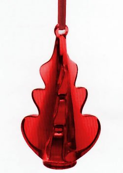 Baccarat Crystal Ruby Red Twist Chirstmas Tree Ornament