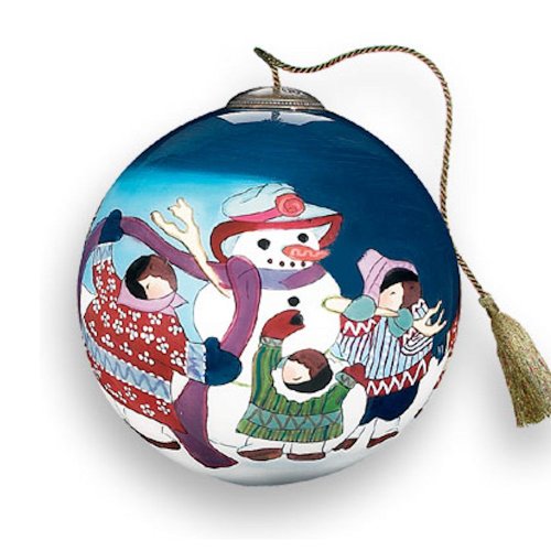 Ne’qwa – Barbara Lavallee Christmas SNOW LADY Ornament Hand-painted Reverse Painting (white)