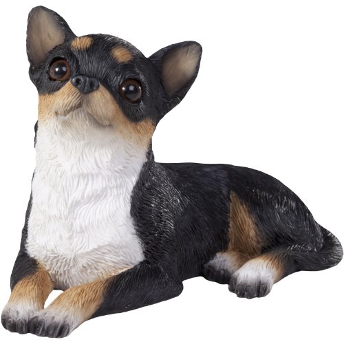 Sandicast Tri Chihuahua Sculpture, Lying, Small Size
