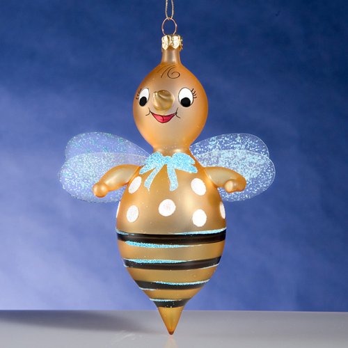 De Carlini Baby Bee Boy Italian Mouthblown Glass Christmas Ornament