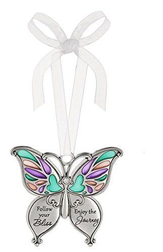 Ganz Butterfly Wishes Colored Ornament – Follow your Bliss Enjoy the Journey