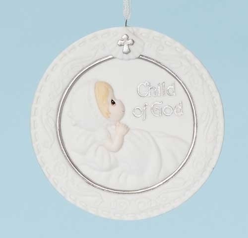 Precious Moments Baby Baptism Cradle Medal / Ornament – Child of God