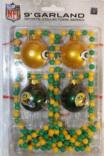 Green Bay Packers NFL 9′ (Feet) Christmas Tree Garland Beads
