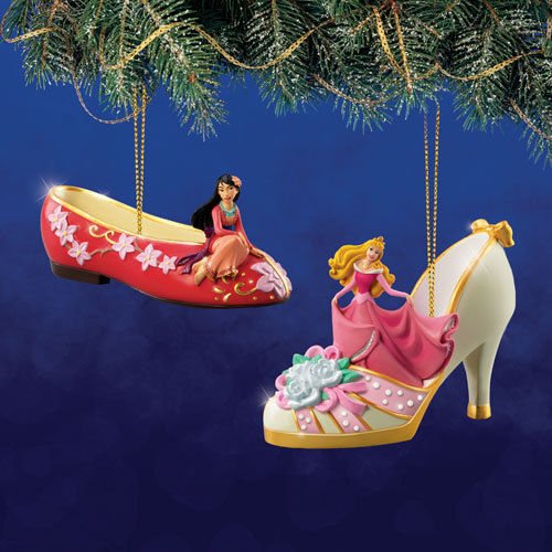 Disney Once Upon A Slipper Ornament #12 Bradford Exchange Ornament Set