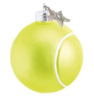 3″ Tennis Ball Glass Christmas Tree Ornament