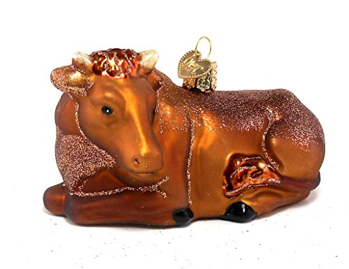 Old World Christmas Ox Laying Down Wildlife Mouth Blown Glass Ornament