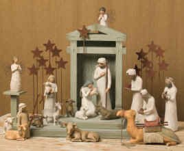 Willow Tree 21 Piece Nativity Set By Susan Lordi (Includes Peace On Earth) with Go Green! Compressed Bamboo Towels