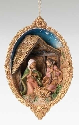 5.5″ Holy Family Ornament Concave Style Fontanini by Roman