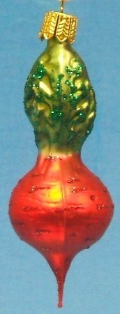 Red Radish German Glass Christmas Ornament