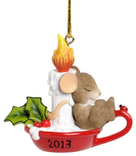 Enesco Charming Tails Let Your Holiday Dreams Glow Ornament, 2.125-Inch