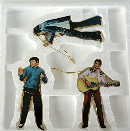 ELVIS PRESLEY Rockin ‘N’ Rollin Ornament Collection by Bradford Exchange – Features Baby I don’t Care, Suspicious Minds, Kentucky Run
