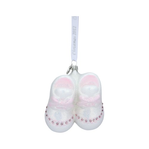 Reed & Barton C0006PK Baby’s First Christmas 2012 Pink Booties Ornament, 3-1/4-Inch High