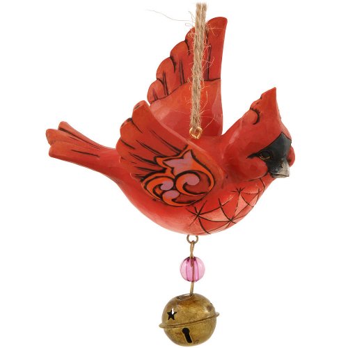 Enesco Jim Shore Heartwood Creek Jingle Birds Cardinal Ornament, 4.25-Inch