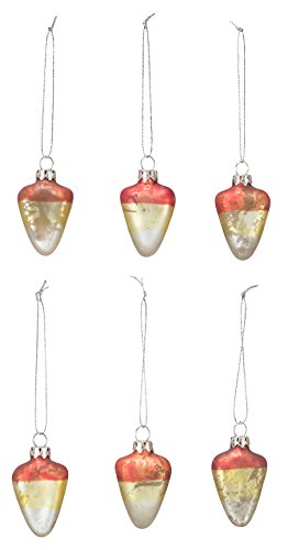Primitives By Kathy Faux Mercury Glass Candy Corn Ornaments 6pc Set