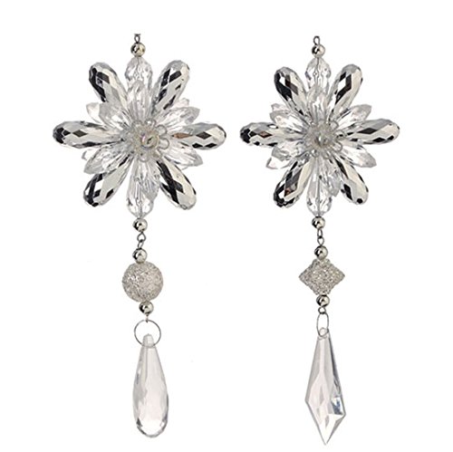 RAZ Imports – 6.5″ Acrylic Snowflake Drop Ornaments – Set of 2