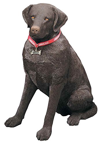 Sandicast Life Size Chocolate Labrador Retriever Sculpture, Sitting