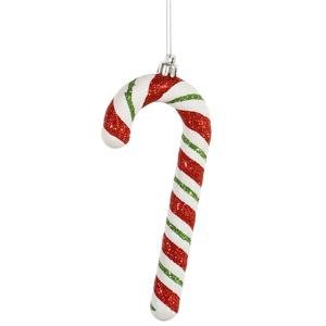 Vickerman Christmas Trees O127019 Candy Cane Ornament, 6-Inch, Red/White/Green, Set of 4