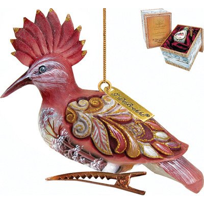 G. Debrekht Woodpecker with Red Head Clip Ornament, 3-Inch Tall, Hand-Painted