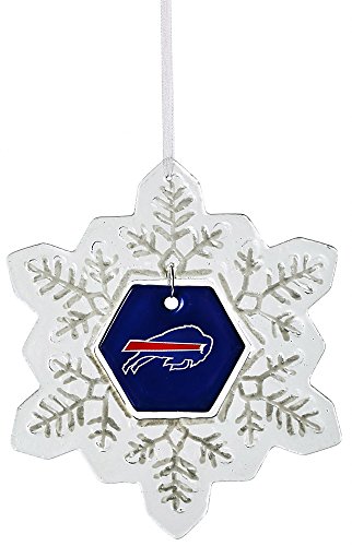 Glass Snowflake Ornament, Buffalo Bills