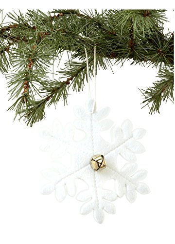 Sage & Co. XAO16195WH Felt Snowflake Ornament, 6-Inch